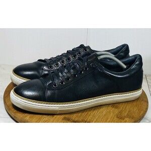 ENGLISH LAUNDRY Men's Size 12 Black Leather Sneaker Shoes Lace ELL2018